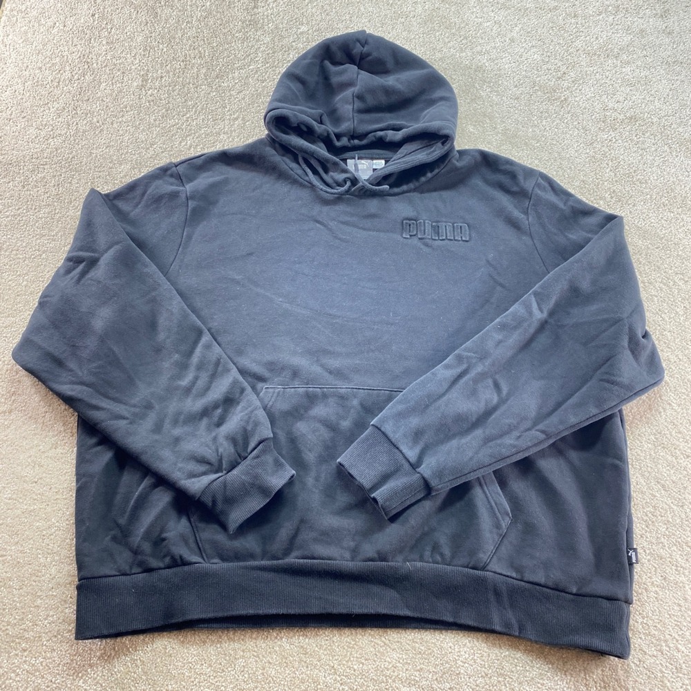 Puma Sweatshirt‎ Mens XXL Black Pullover Hoodie Casual Comfort Outdoor